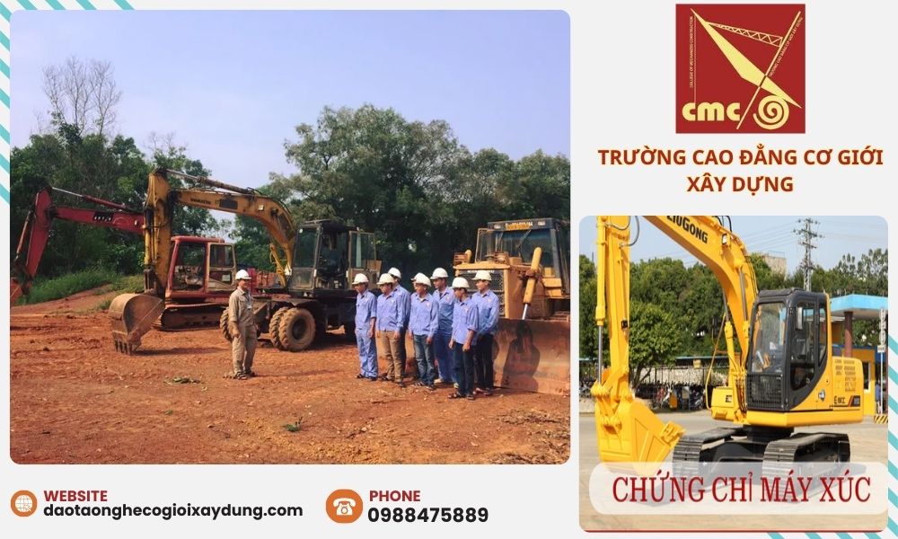 Trường cung cấp các khóa học chuyên sâu về vận hành các loại máy xúc đào, máy xúc mini, máy xúc bánh xích, máy xúc lật